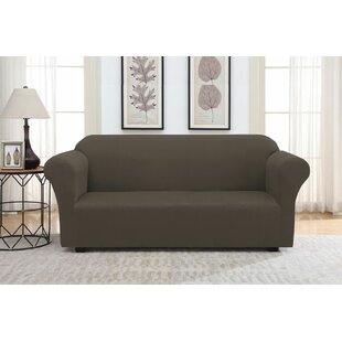 Solid Suede Box Cushion Sofa Slipcover By Winston Porter