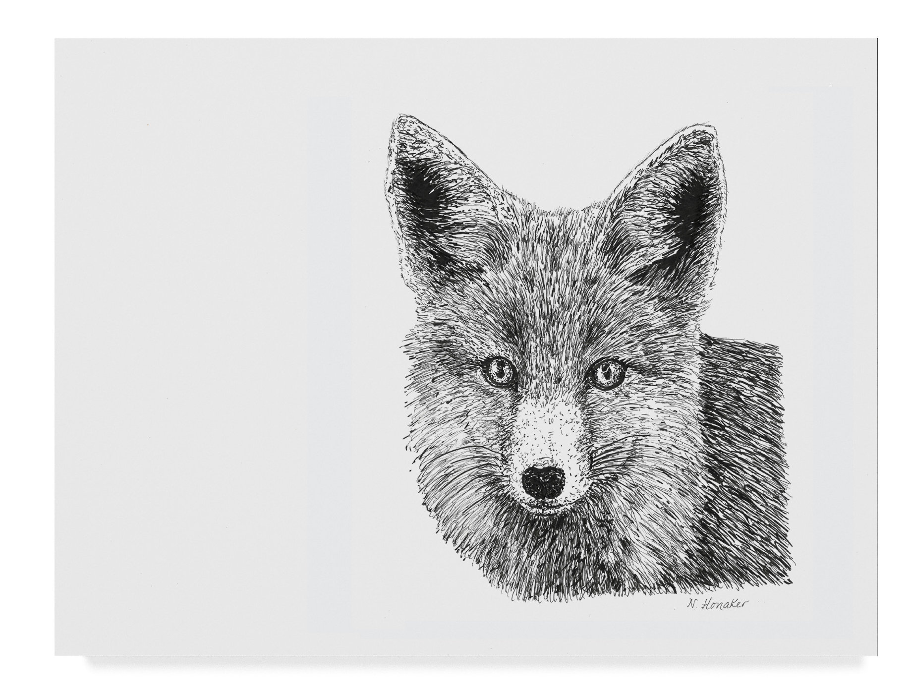 East Urban Home Fox Line Art Graphic Art Print On Wrapped Canvas Wayfair