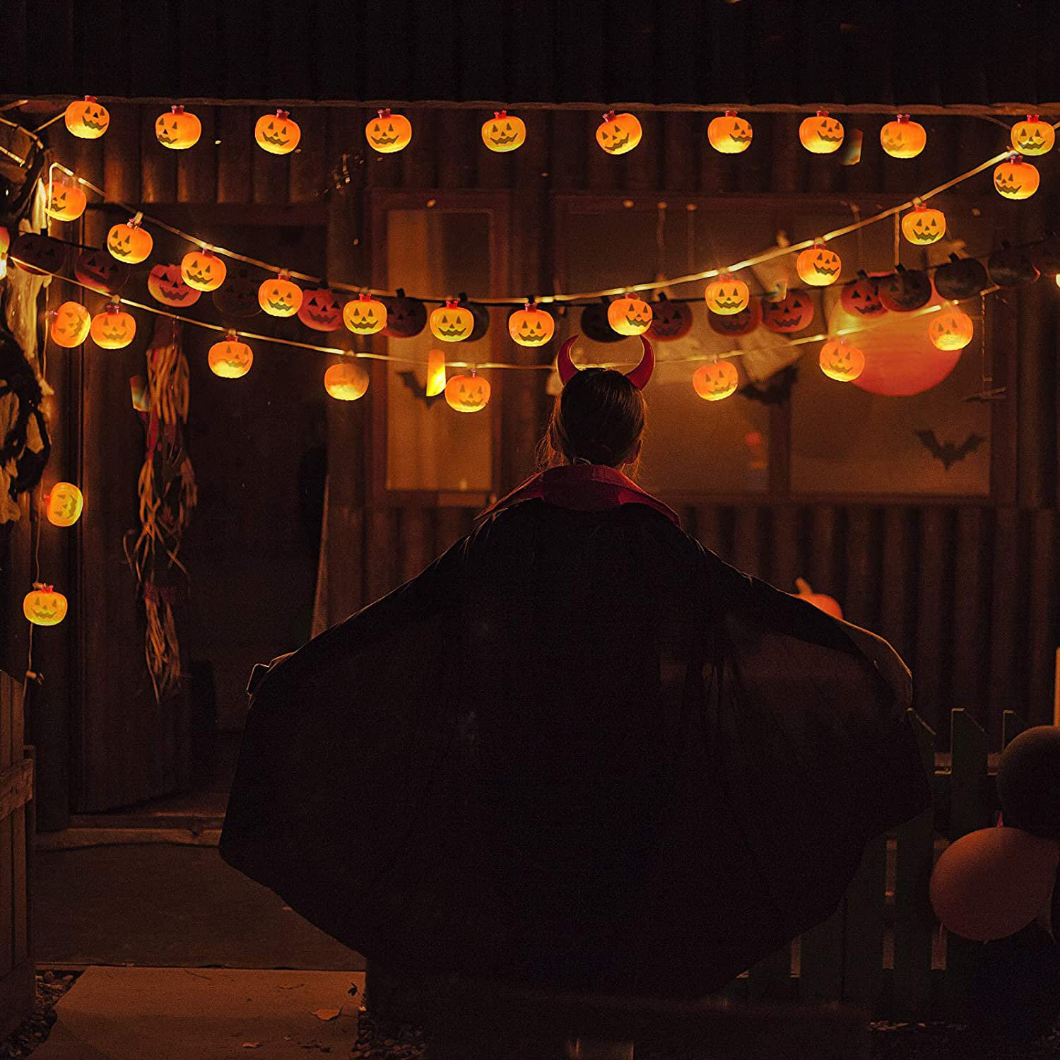 The Holiday Aisle® Pumpkin String Fairy LED Lights 3D JackOLantern