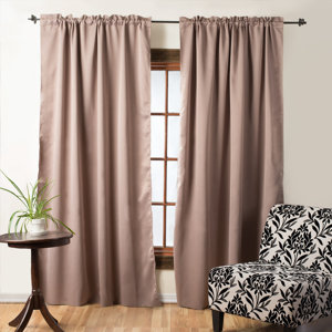 Cortlandville Solid Blackout Thermal Rod Pocket Single Curtain Panel