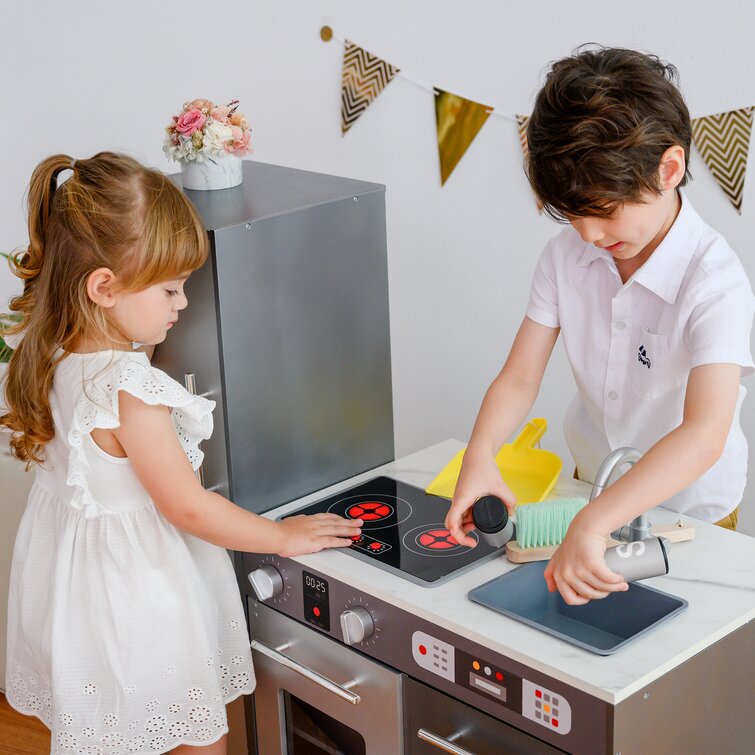 Tee-Set mit Wasserkocher Kinderküche aus Holz Küche Zubehör Küchengerät Kinder 
