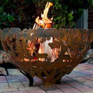 Laser Cut Wildlife Steel Wood Fire Pit