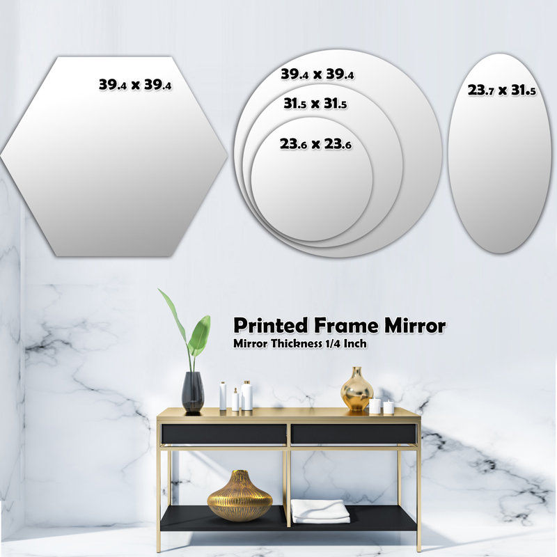 East Urban Home Quatrefoil Abstract Flower Design Modern Frameless Wall Mirror Wayfair