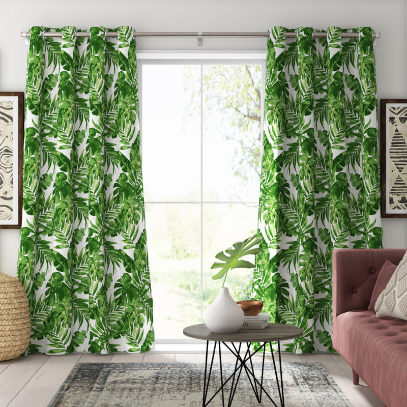 Mistana Allyson 3m Scotchguard Floral Semi Sheer Outdoor Grommet Curtain Panels Reviews Wayfair