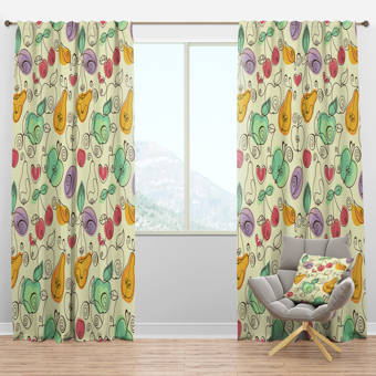 Designart Mid Century Tropical Palm Leaves I Floral Semi Sheer Thermal Rod Pocket Curtain Panels Wayfair