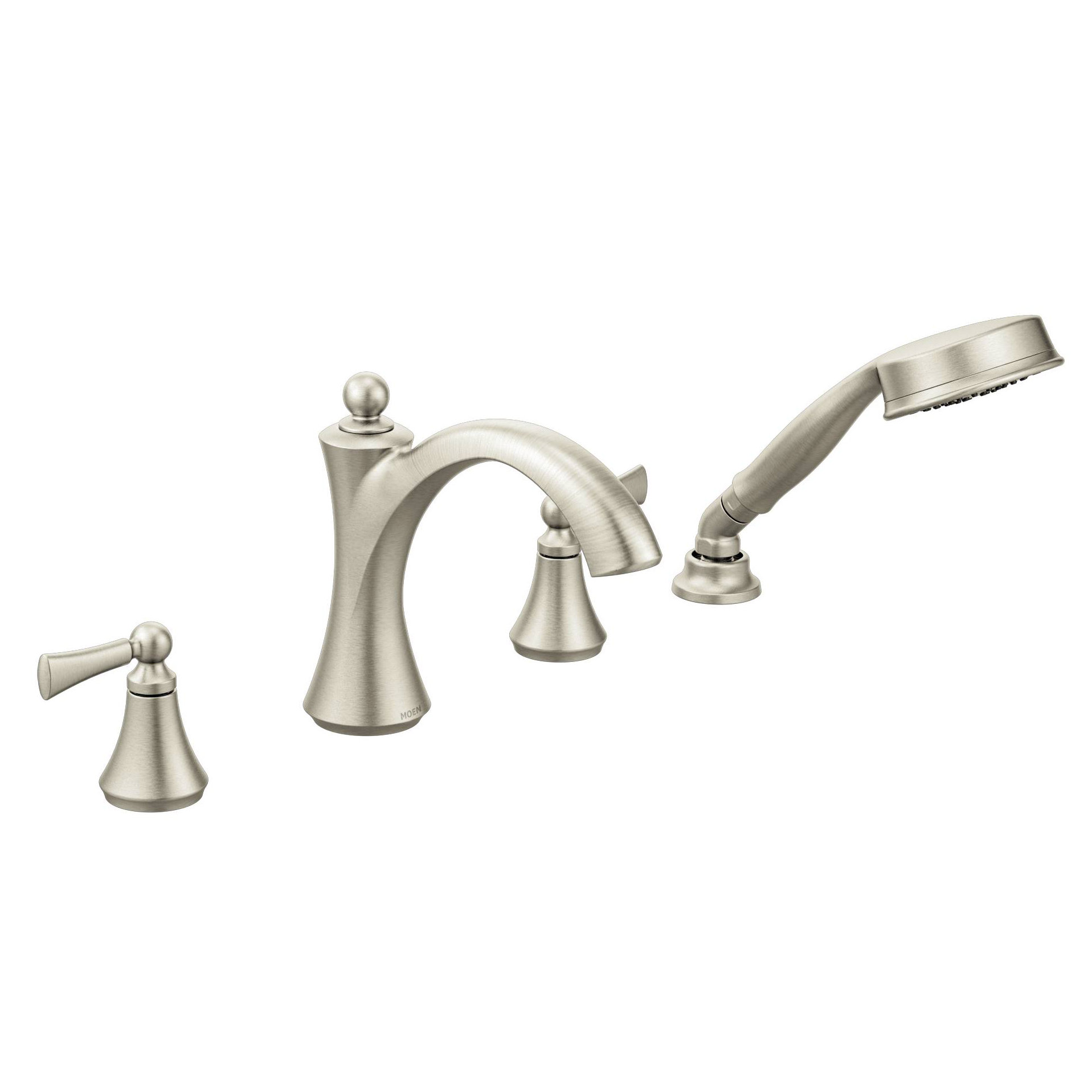 T654 Moen Wynford Double Handle Diverter Roman Tub Faucet With