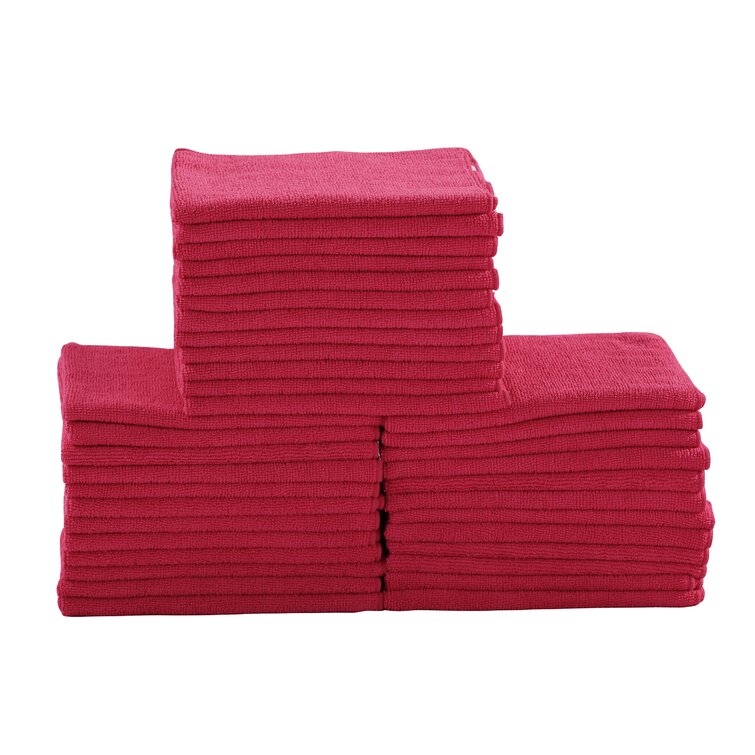 LINT-Free 12-Pack Blue Commercial Grade All-Purpose Microfiber Highly Absorbent 16 in x 16 in Streak-Free Cleaning Towels- RED STAR RAGS 