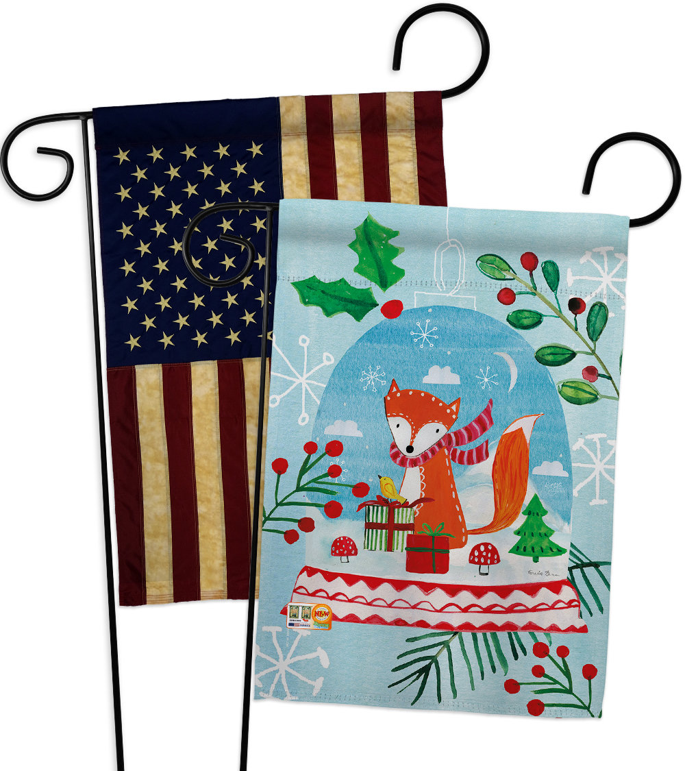 Breeze Decor 2 Piece Snow Globe Fox Impressions Decorative 2 Sided Polyester 19 X 13 Garden Flag Set Wayfair