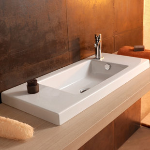 Ceramica Tecla By Nameeks Serie 35 Ceramic Rectangular Drop In Ceramica Tecla By Nameeks Serie 35 Ceramic Rectangular Drop In Bathroom Sink With Overflow