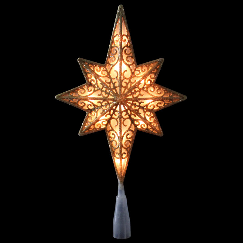 Northlight 10" Frosted Star Of Bethlehem With Gold ...