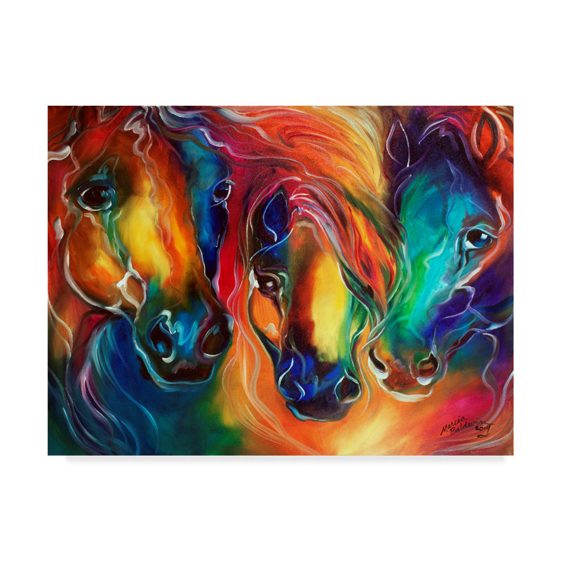 Trademark Art Color My World With Horses Acrylic Painting Print