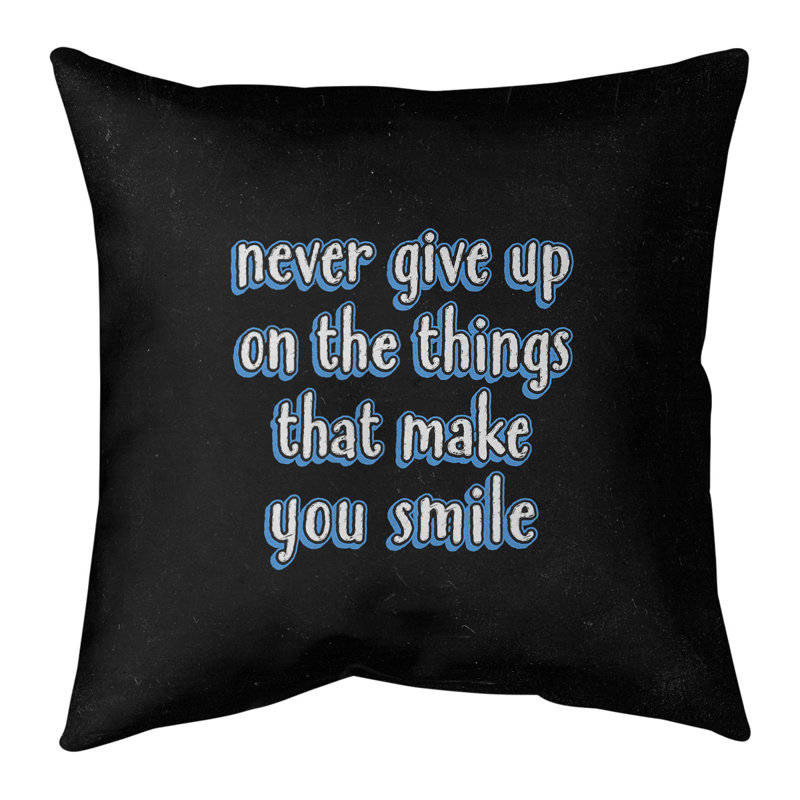 East Urban Home Joy Perseverance Quote Chalkboard Style Pillow Cover No Fill Cotton Twill Wayfair