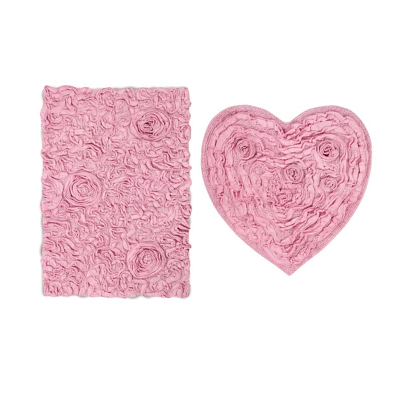 House Of Hampton Loganne Heart 2 Piece Bath Rug Set Reviews