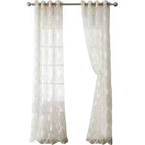 Halsey Geometric Sheer Grommet Single Curtain Panel