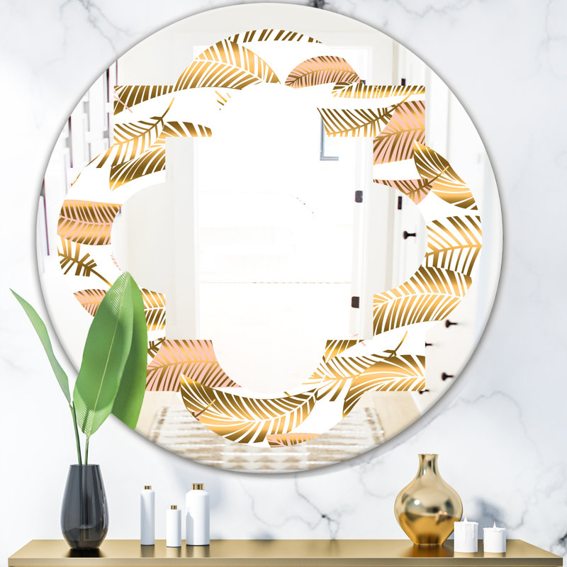East Urban Home Quatrefoil Tropical Pattern Iii Eclectic Frameless Wall Mirror Wayfair