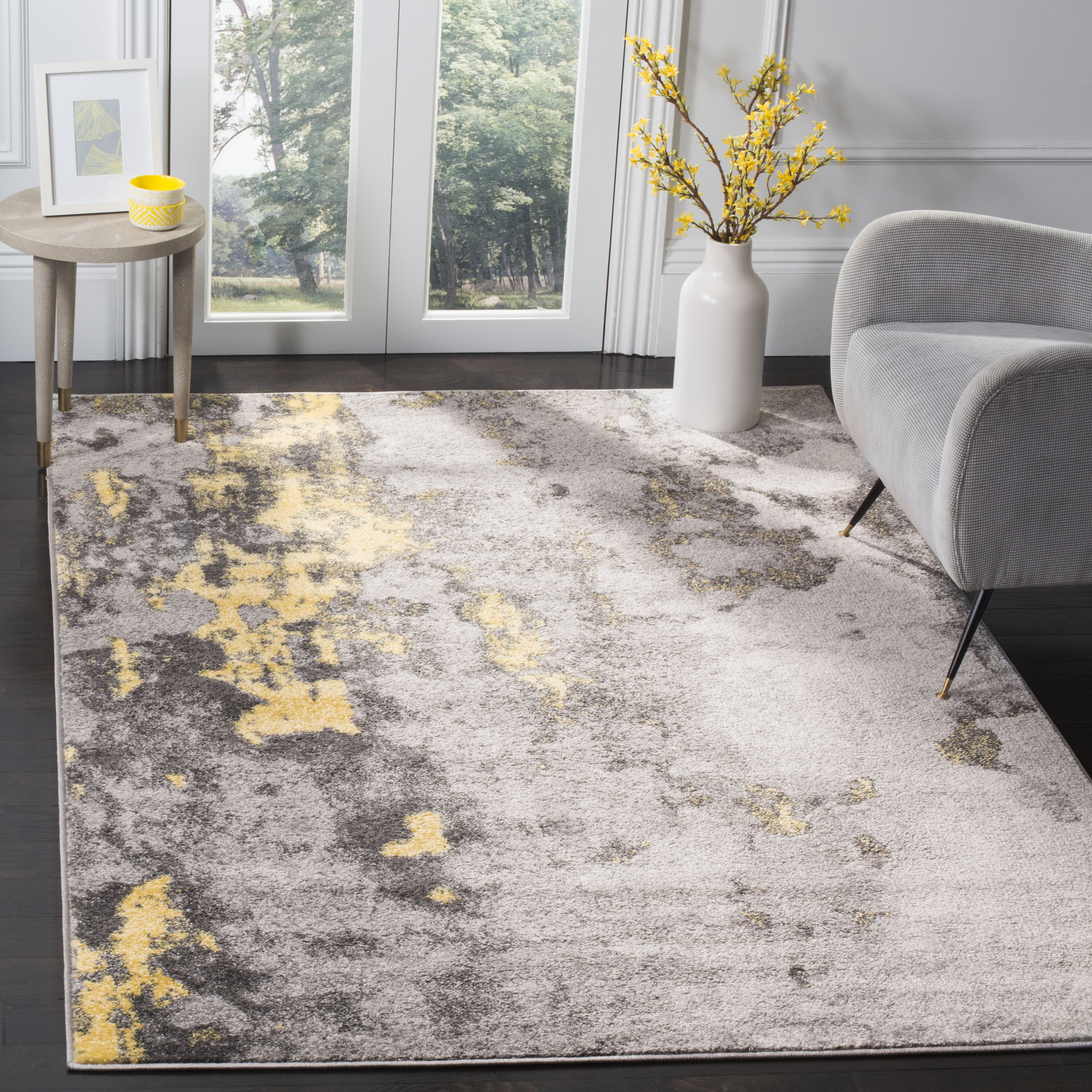 Trent Austin Design Costa Mesa Power Loom Gray Yellow Rug Reviews Wayfair