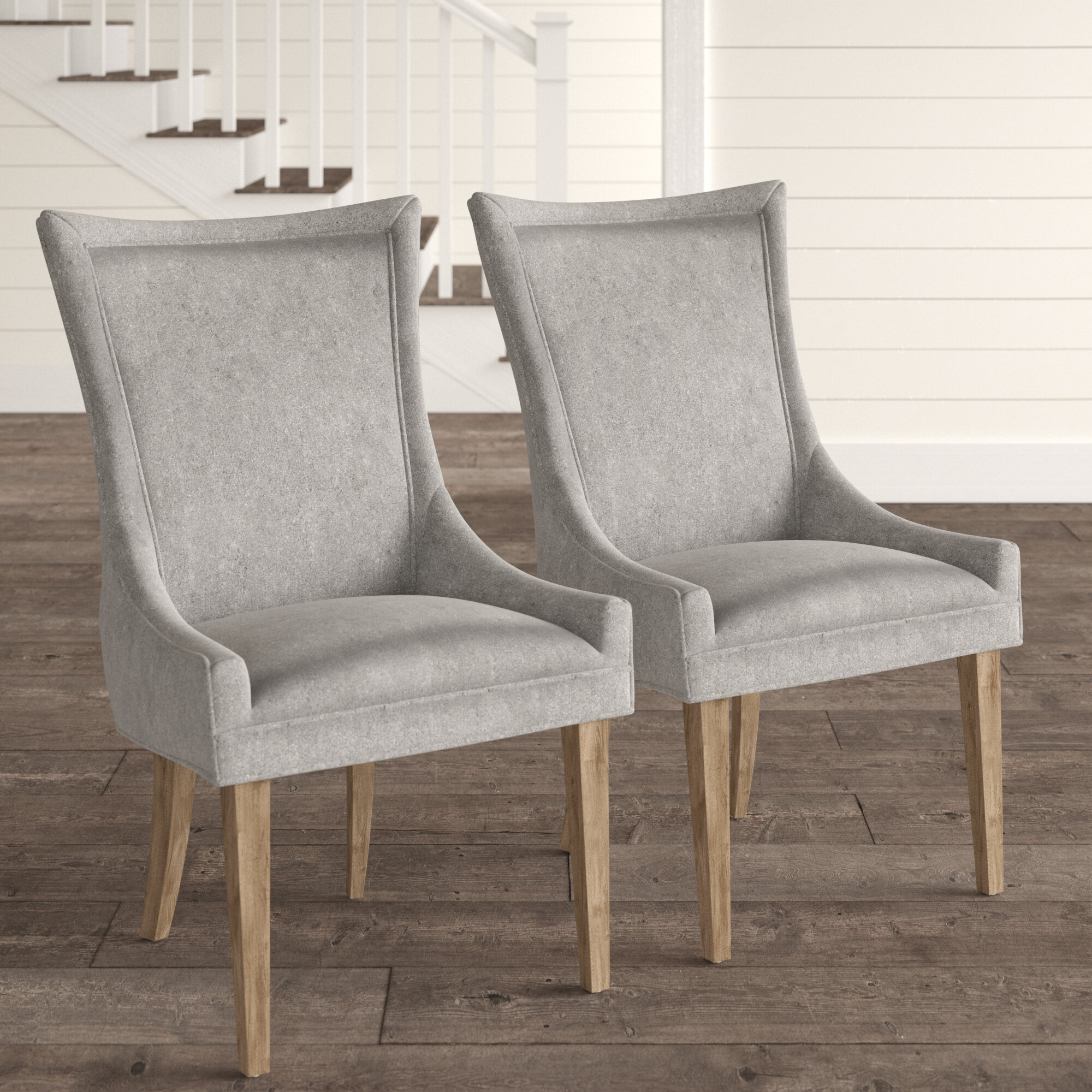 comfortable grey armchair