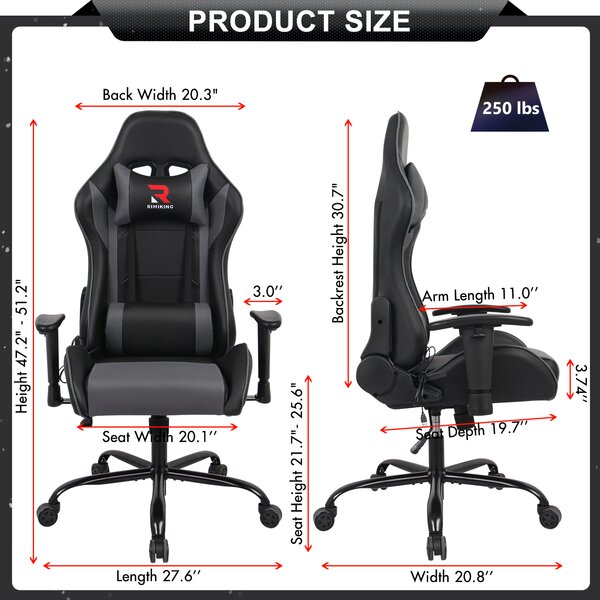 Rimiking Gaming Chair Racing Computer Desk Executive Office Chair 360 Swivel Flip Up Arms Ergonomic Design For Lumbar Support Women Men Adults Furniture Home Kitchen Fcteutonia05 De