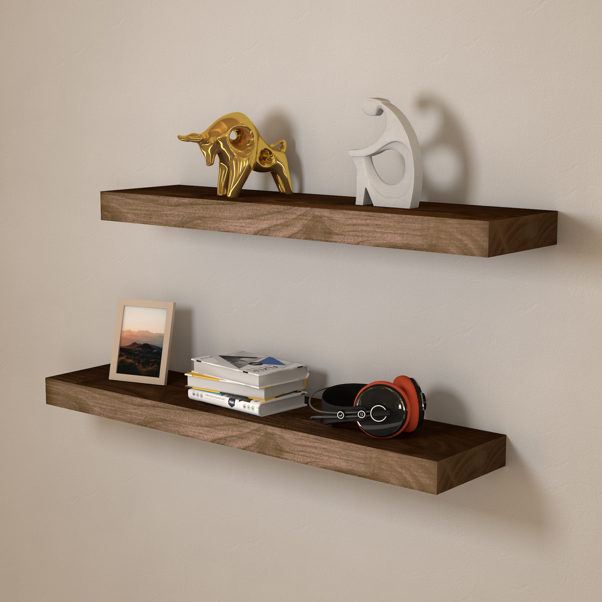 Millwood Pines Centeio Sycamore Solid Wood Floating Shelf & Reviews