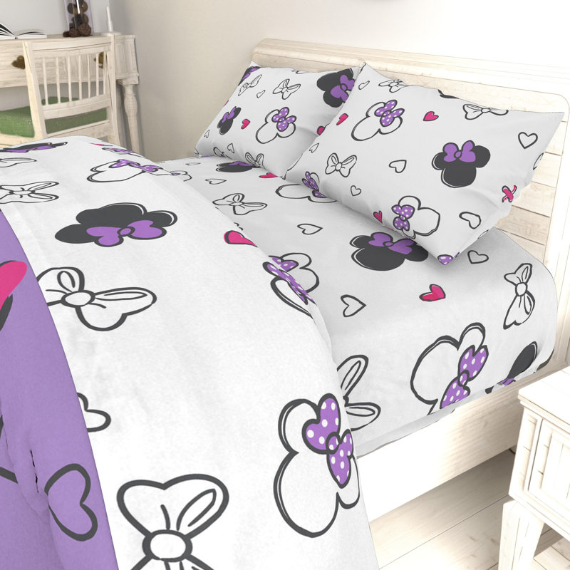 Fingerlings Disney Minnie Mouse Purple Love Reversible Comforter Set Reviews