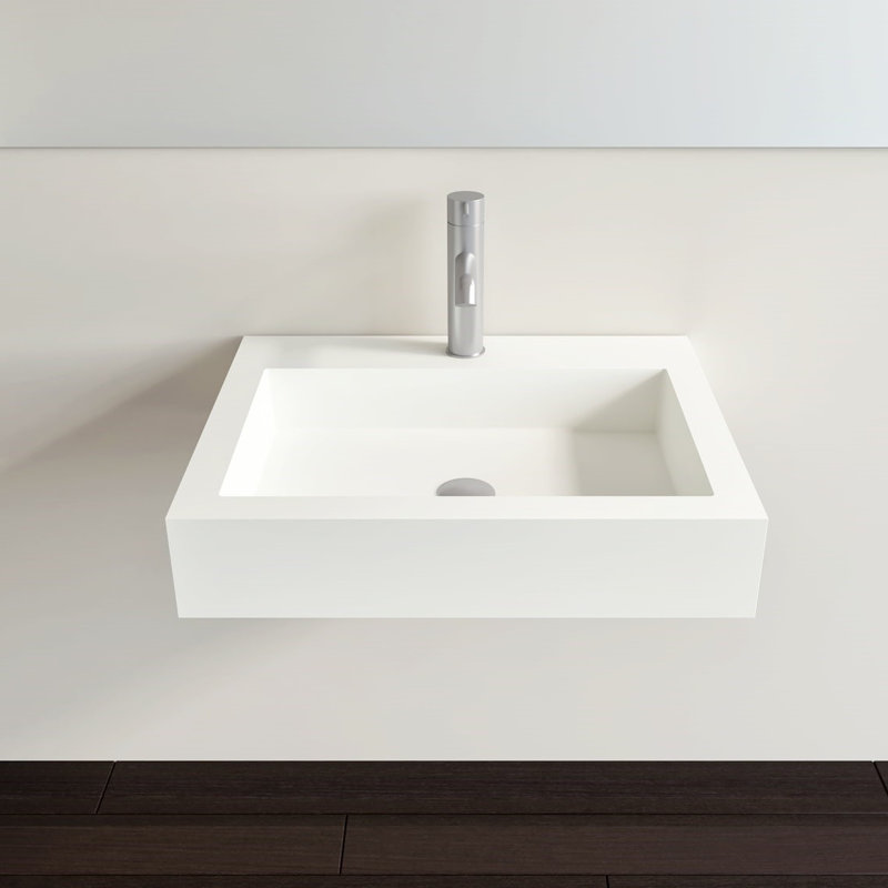 WT-06M-G Polymarble 47" Wall Mount Bathroom Sink with Overflow