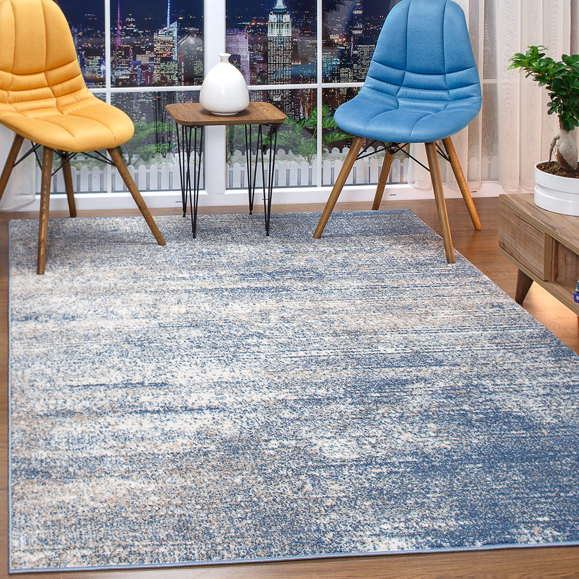 Williston Forge Belden Abstract Blue Area Rug Reviews Wayfair