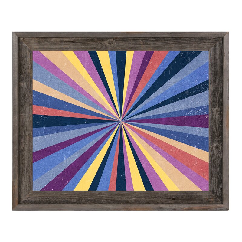 Click Wall Art Starburst Indigo Framed Graphic Art On Canvas Wayfair