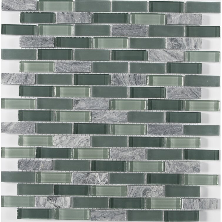 The Tile Life Victory Brick 12" X 12" Glass Mosaic Tile Sheet