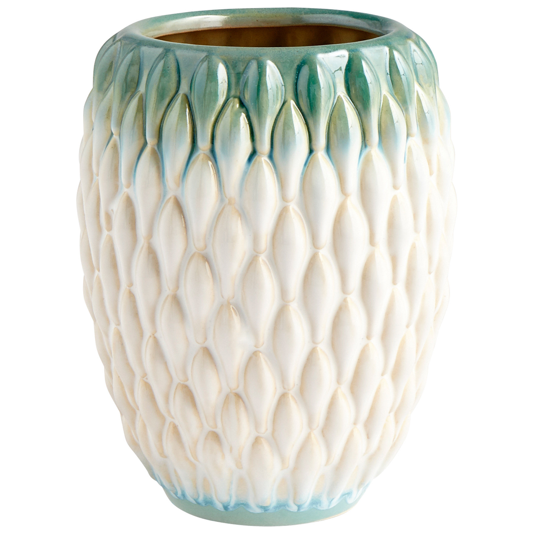 Cyan Design Verdant Sea Green White Ceramic Table Vase Wayfair
