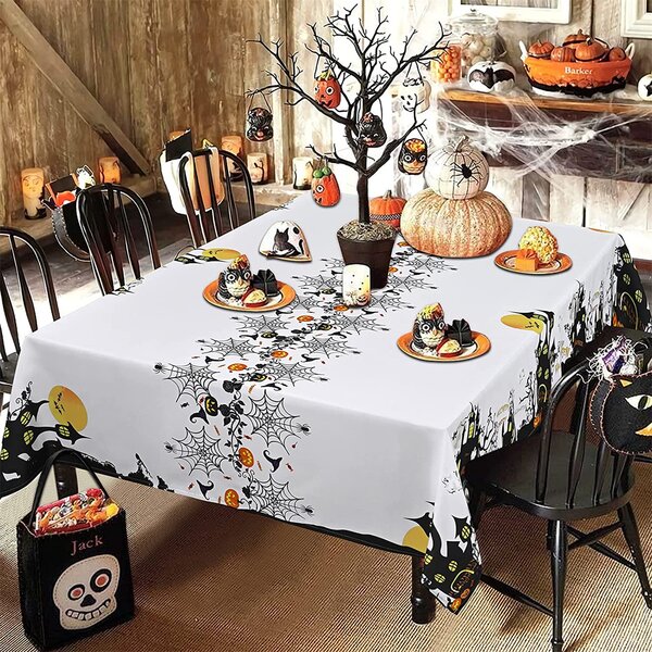Home Printed Square Tablecloths Halloween Party Rectangle Waterproof Table Cover 