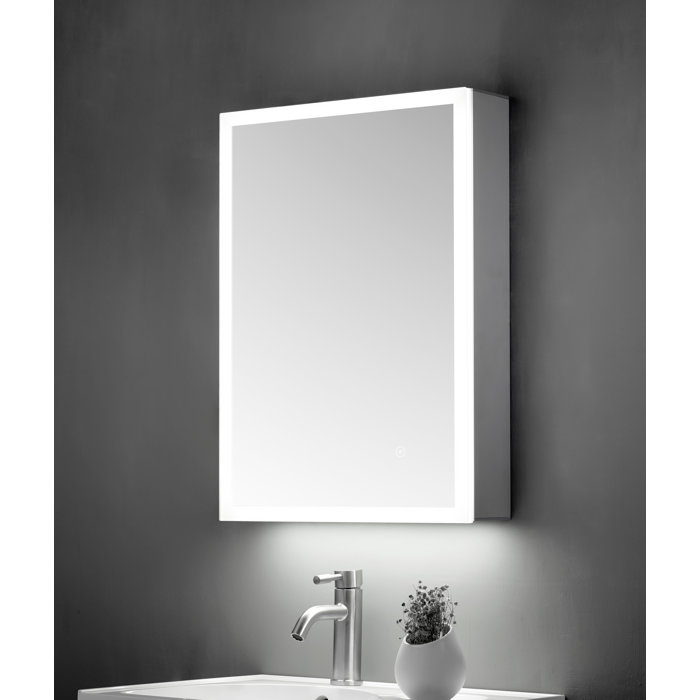 Critchlow 50cm X 70cm Wall Mounted Mirror Cabinet With Led Lighting Critchlow 50cm X 70cm Wall Mounted Mirror Cabinet With Led Lighting