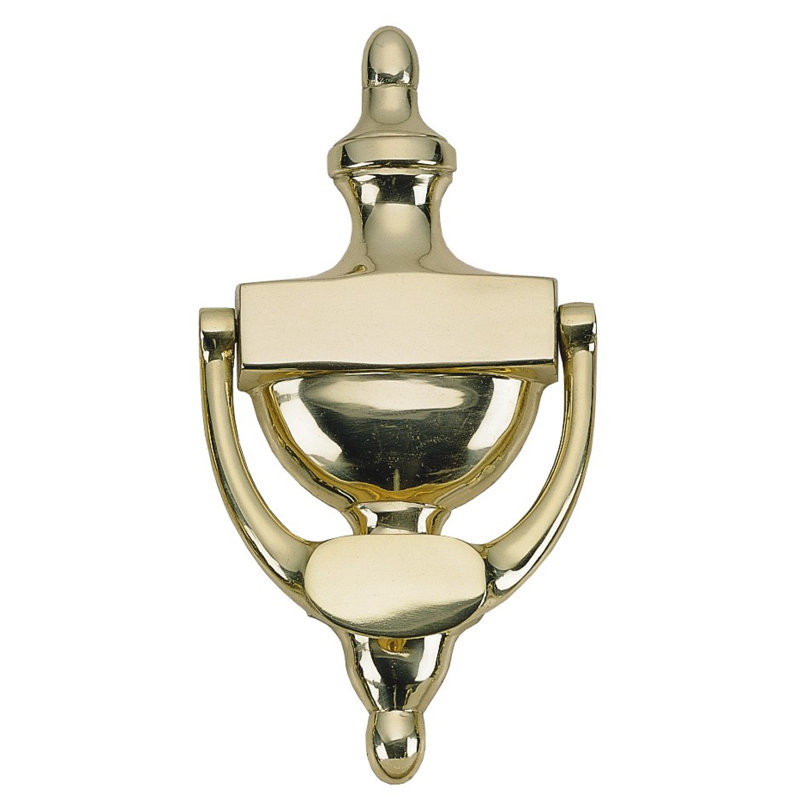Ador PK1.605 Solid Brass Ring Door Knocker with Round Bases in Polished Brass