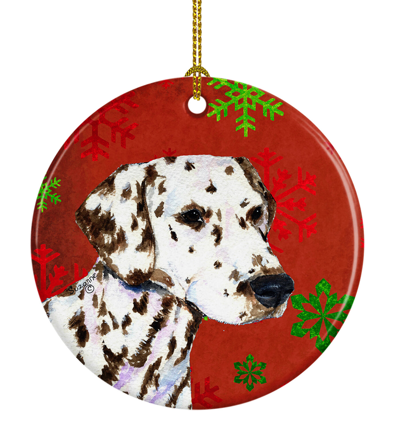 Holiday Pet White Bull Terrier Reindeer Dog Porcelain Christmas Ornament