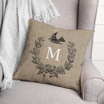Personalized Pillow COVER ONLY Vintage Monogram Pillow Cover