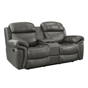 Go to store & view more images Red Barrel Studio Glausen Leather Power Reclining Loveseat with Console