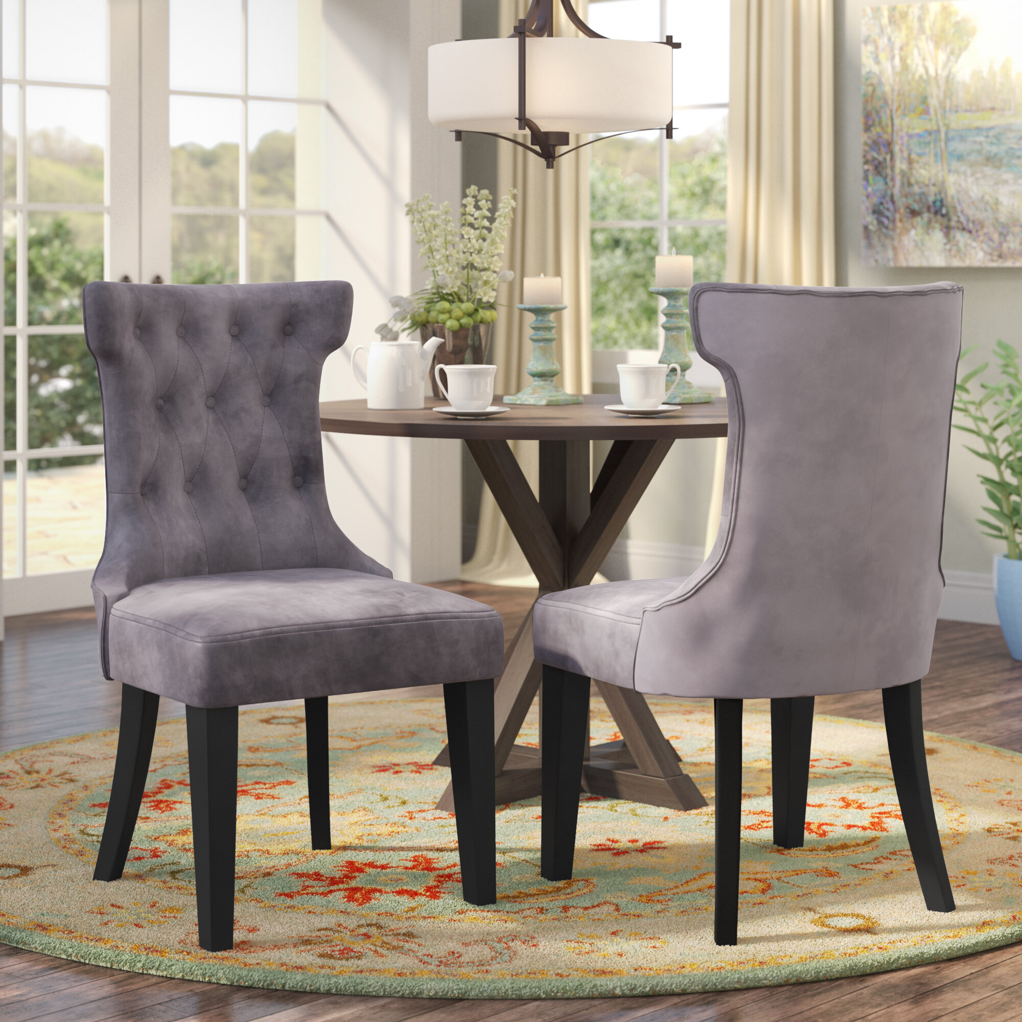 Charlton Home Scituate Premium Upholstered Dining Chair Reviews