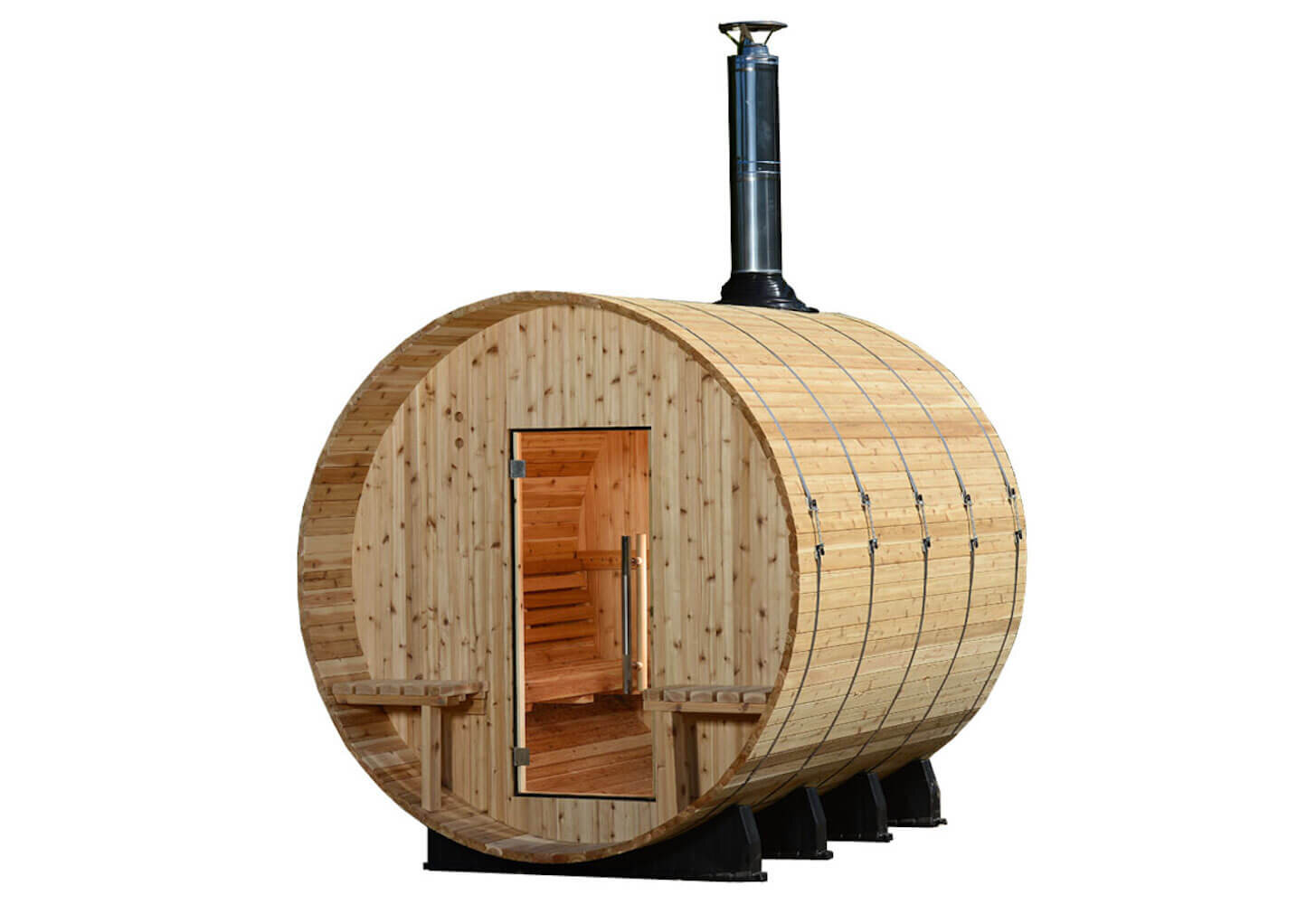 Almost Heaven Saunas Grandview 6 - Person Outdoor Traditional Steam Sauna  in Cedar | Wayfair  6 Foot Barrel Sauna Wiring Diagram    Wayfair