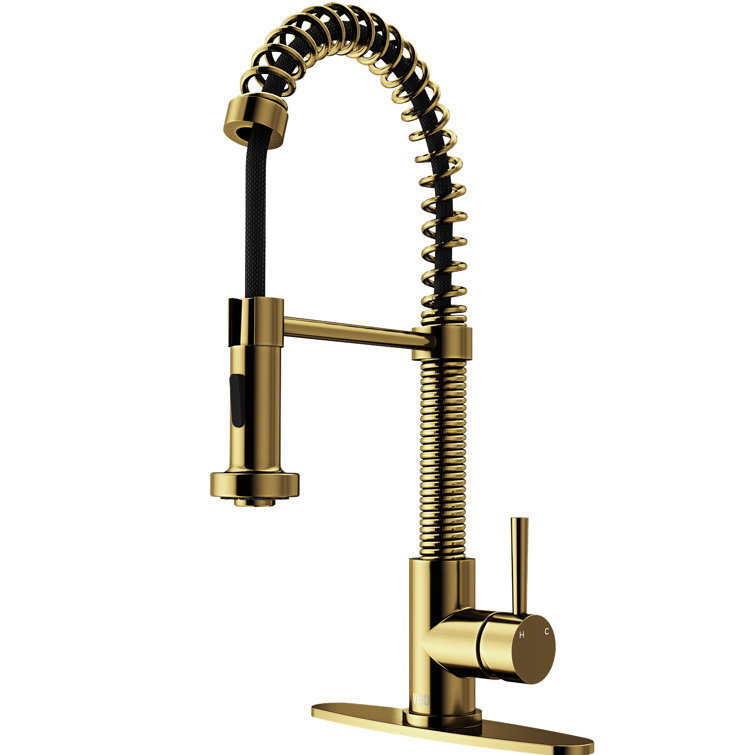 Edison Pull Down Single Handle Kitchen Faucet with Deck Plate