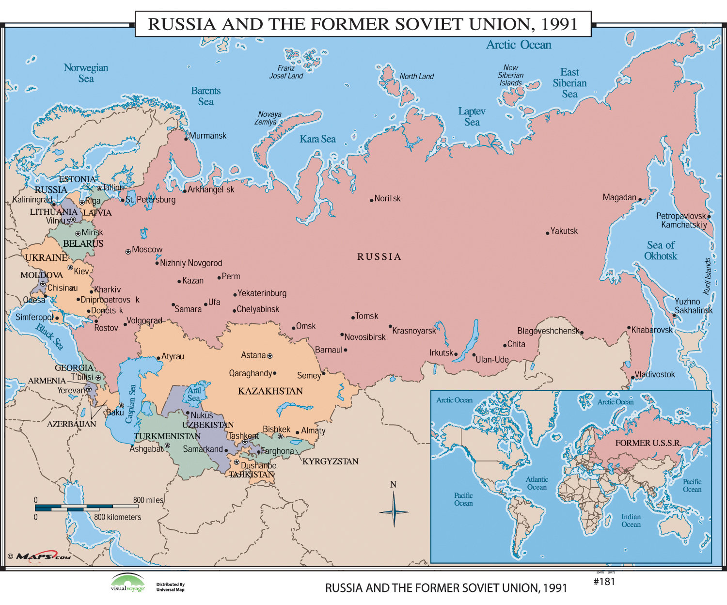Universal Map World History Wall Maps Russia & The
