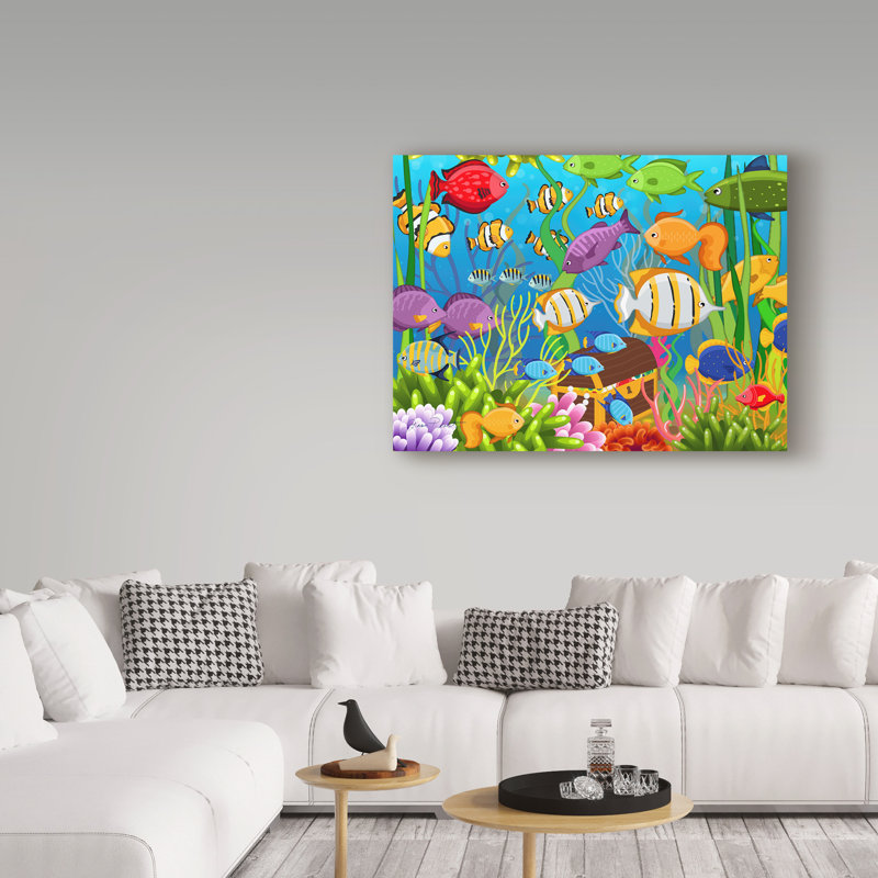 Zoomie Kids Colorful Sea Life Canvas Art Wayfair
