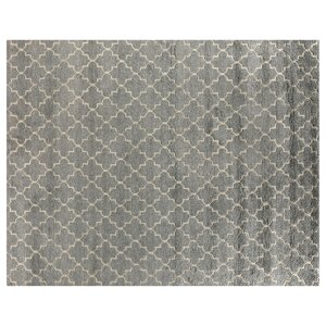 Luxe Look Hand-Knotted Silk Silver Area Rug
