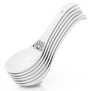 2pcs/set Japanese Style Porcelain/Ceramic Soup Spoon 6.5" 