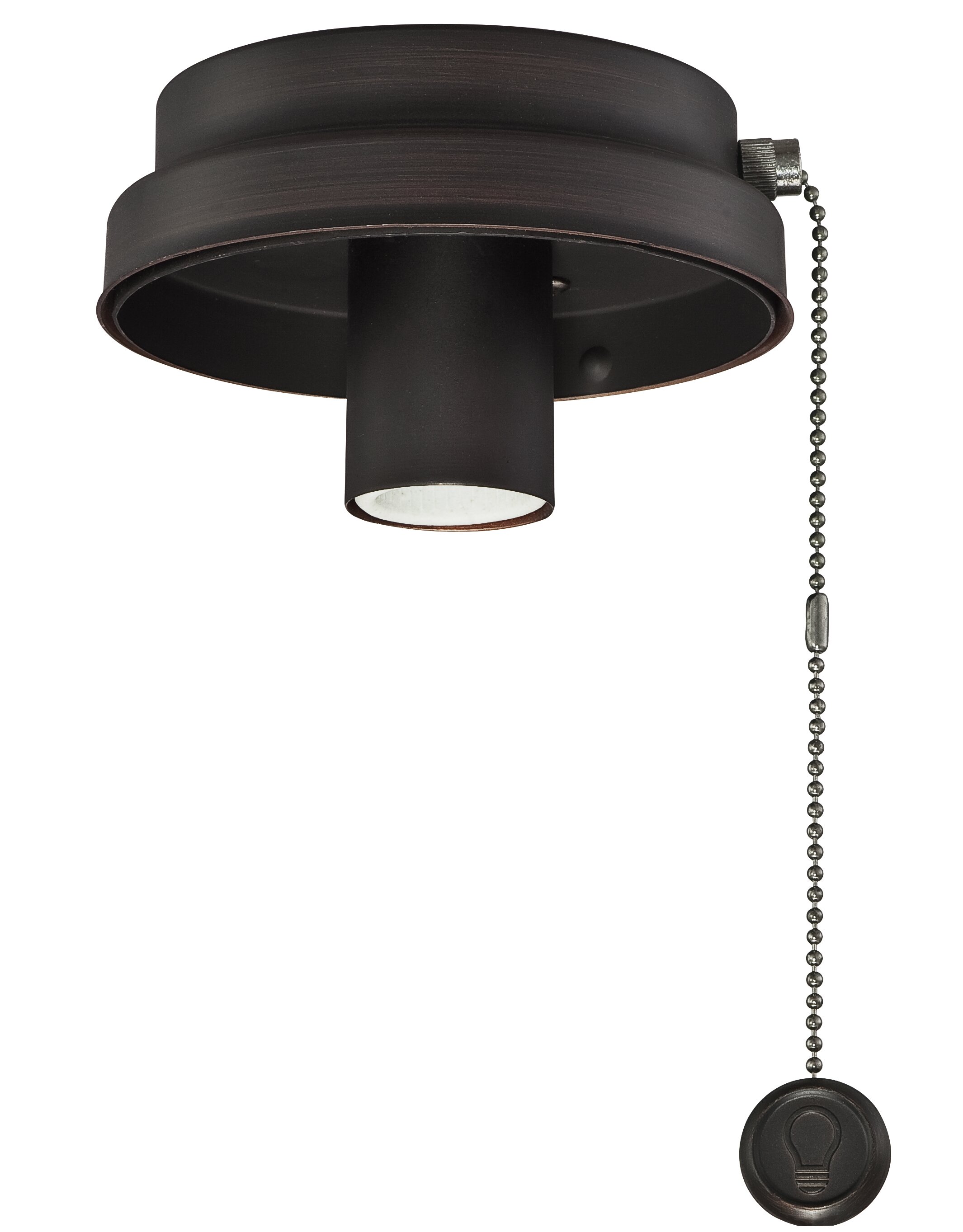 Low Profile Pull Chain Operated 1 Light Led Ceiling Fan Light Fitter