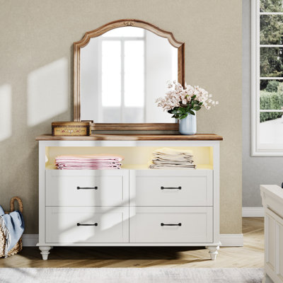 Scarlett 3 Piece Dresser And Nightstand Sets, Mid-Century Modern Bedside Table & Dresser