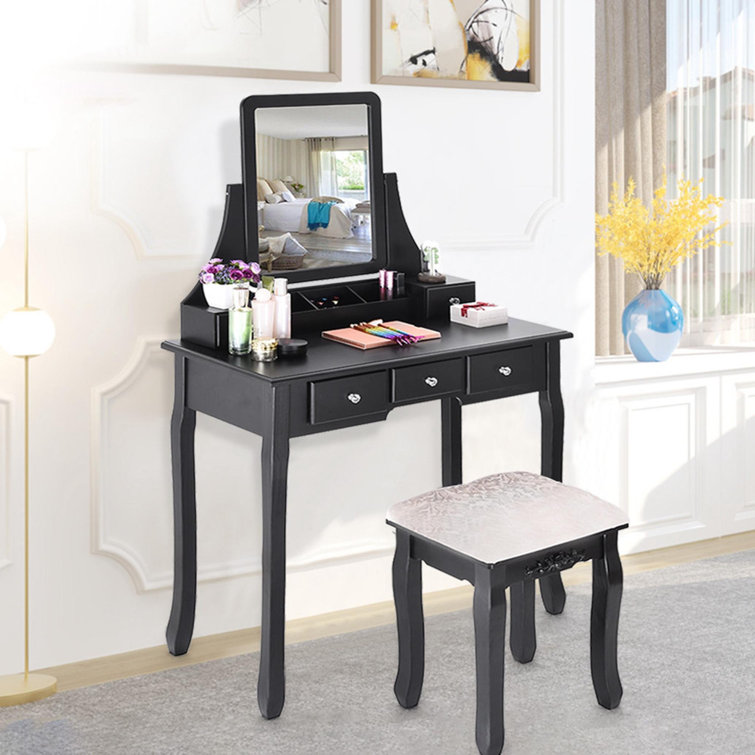 Details about / Flip Design Dressing Vanity Stool Makeup Cushioned Chair Storage Organizer Seat