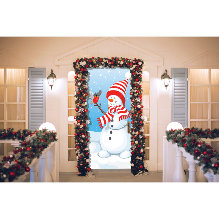 The Holiday Aisle Snowman Merry Christmas Garage Door Mural 