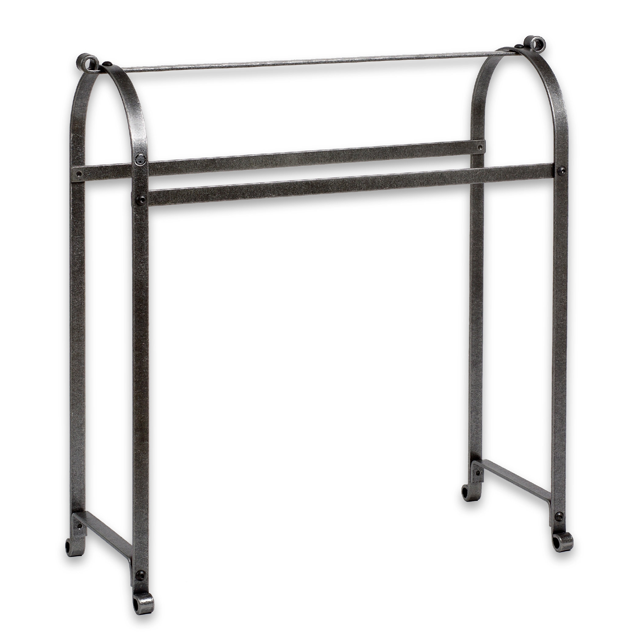 black metal quilt rack