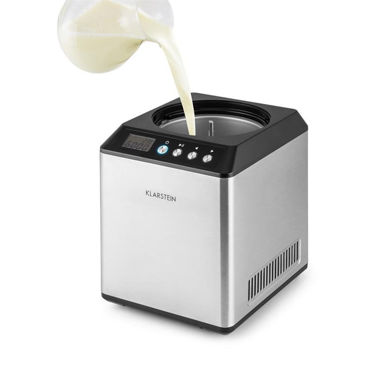 Machine à Glace Klarstein Vanilla Sky - 2.5L - Compresseur - Sans Pré-congélation - Argent