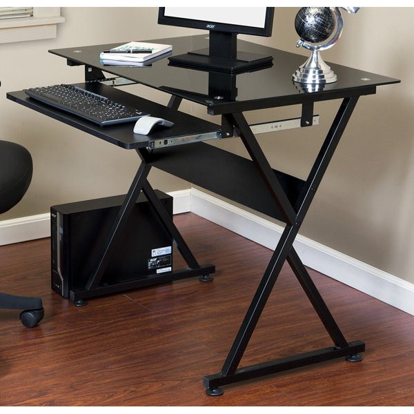 Symple Stuff Suydam Glass Computer Desk Reviews Wayfair Ca