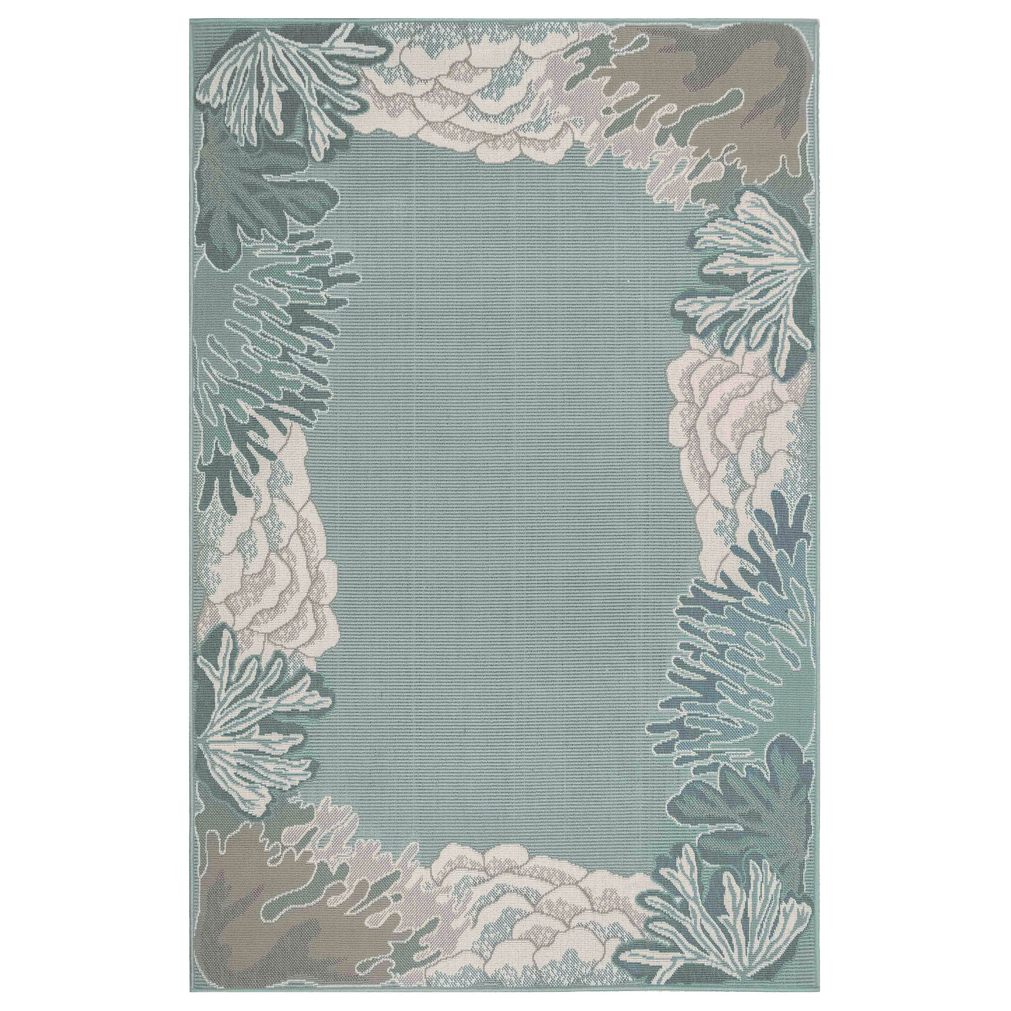 Highland Dunes Ricki Floral Aqua Indoor Outdoor Area Rug Reviews Wayfair